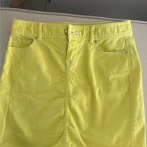 Cache Lemon Yellow Denim Skirt, 2